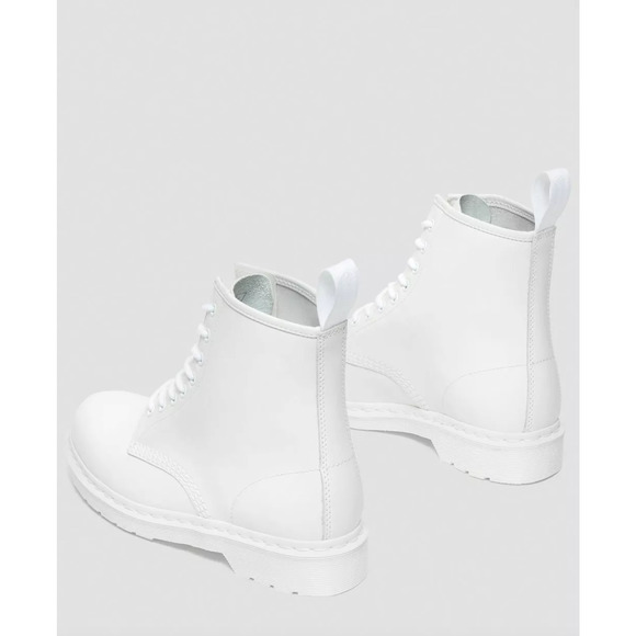 Doc Martens Unisex 1460 Mono White Smooth Leather Lace Up Boots - Picture 5 of 16